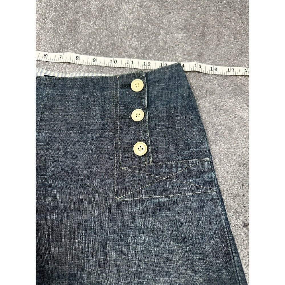 Vtg Iena Pants Womens 38 US Medium Blue Denim Wide Leg Cropped Sailor Na… - Picture 6 of 14